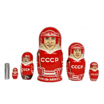 Матрешка Спортсмены СССР чемпионата мира 1972 года